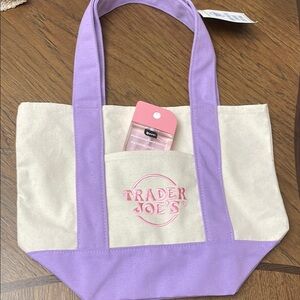Purple and Cream Tote Bag! Cute color block tote pastel
